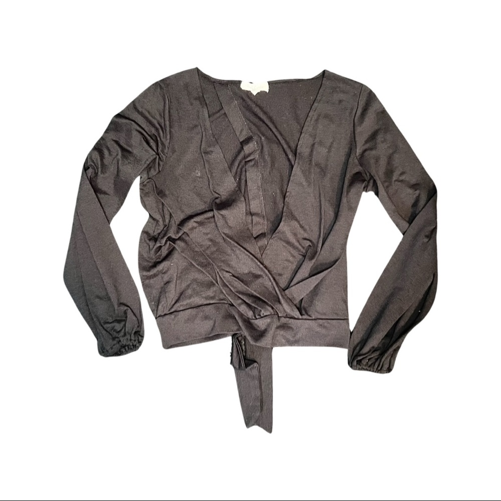 full circle trends black tie blouse